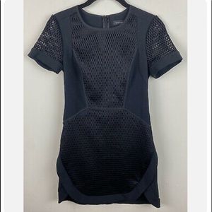 Banana Republic Black Mesh Panel Dress